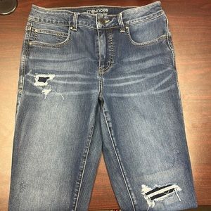 Maurice’s distressed skinny jeans